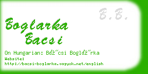 boglarka bacsi business card